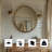 Vintage Round Bathroom Vanity Mirror | Hand-Hammered Iron Frame-2072572314-2072572315