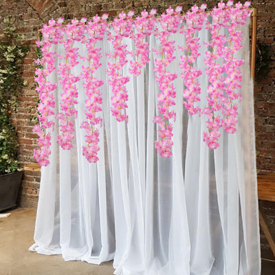  4 pièces de fleurs de cerisier artificiel en rotin pour la fête de Noël