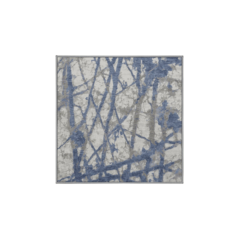 Tapis gris soyeux et moelleux, Carré 4 pi