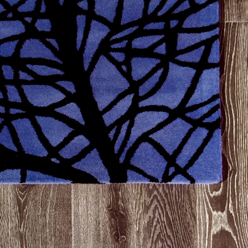 Tapis noir en laine touffeté à la main Ailey