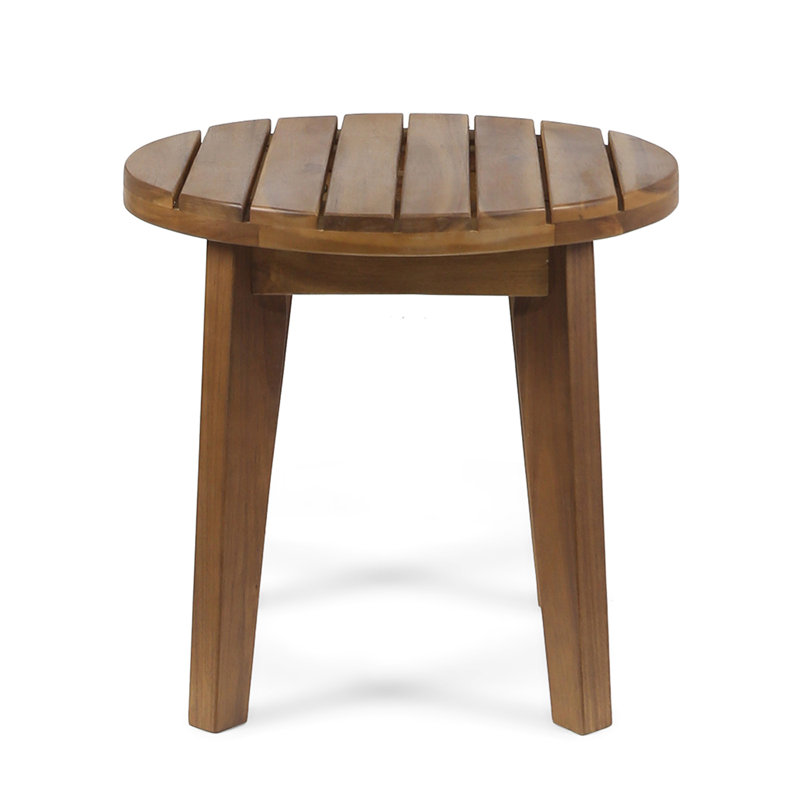 Outdoor 16" Acacia Wood Side Table, Teak