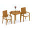 2 Seats 3 Pcs Grade-A Teak Wood Dining Set: 36" Round Table And 2 Goa Stackng Arm Chairs #11GO0702-1773439545