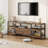 Modern-Industrial TV Stand with 2 Fabric Drawers, Entertainment Center for TVs Up to 75", Media Console with Storage Shelves, Open Design & Metal Frame-1215067922-1215067920