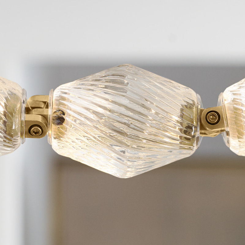 Collier LED Chandelier, Natural Brass, 132"