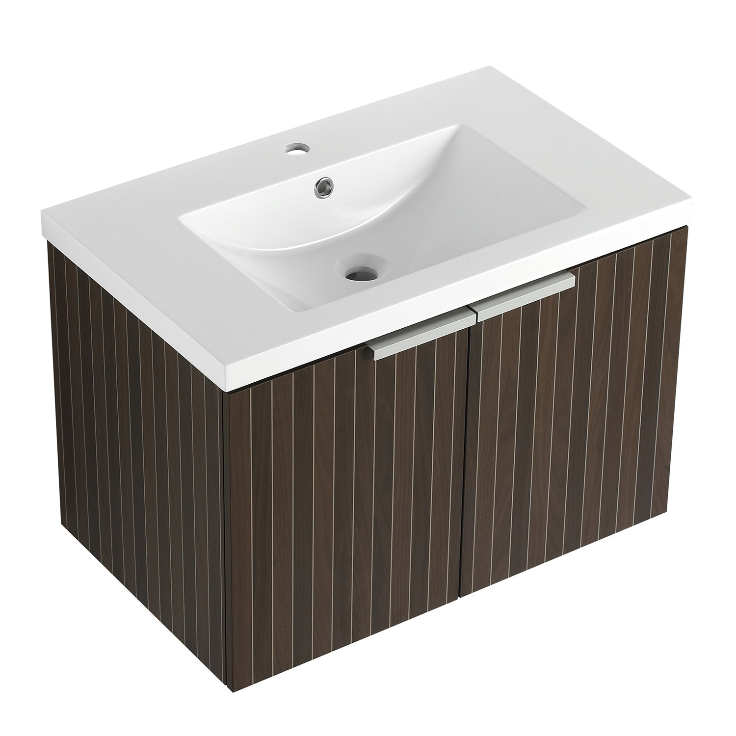 Orren Ellis Floating Design Bathroom With Resin Sink And Soft