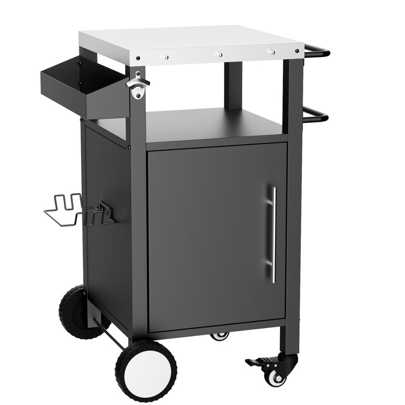 Chariot de gril avec armoire et crochets