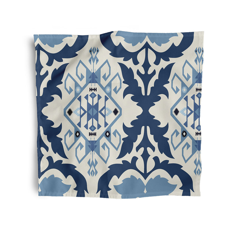 Gerome Polyester Ikat Square Napkin, Blue