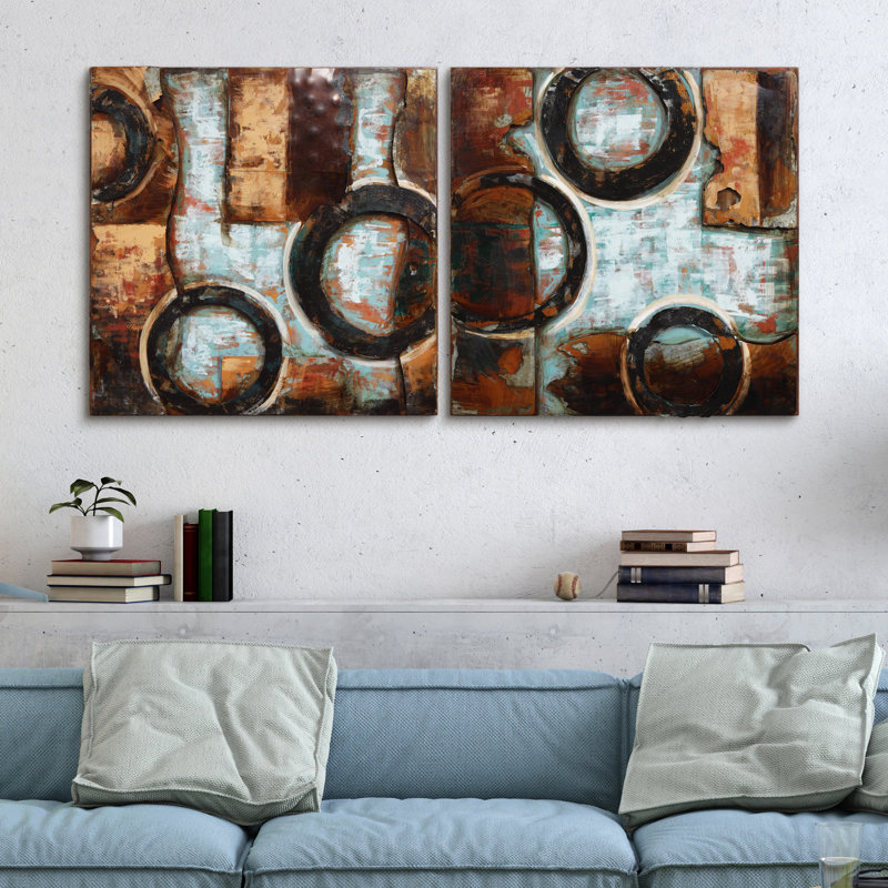 Handmade Industrial Abstract Wall Decor on Metal