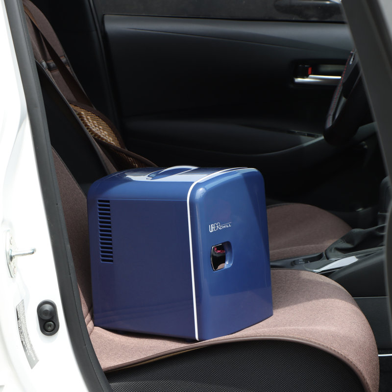 Uber Appliance 0.14 Cubic Feet Portable Countertop Mini Fridge, Navy Blue