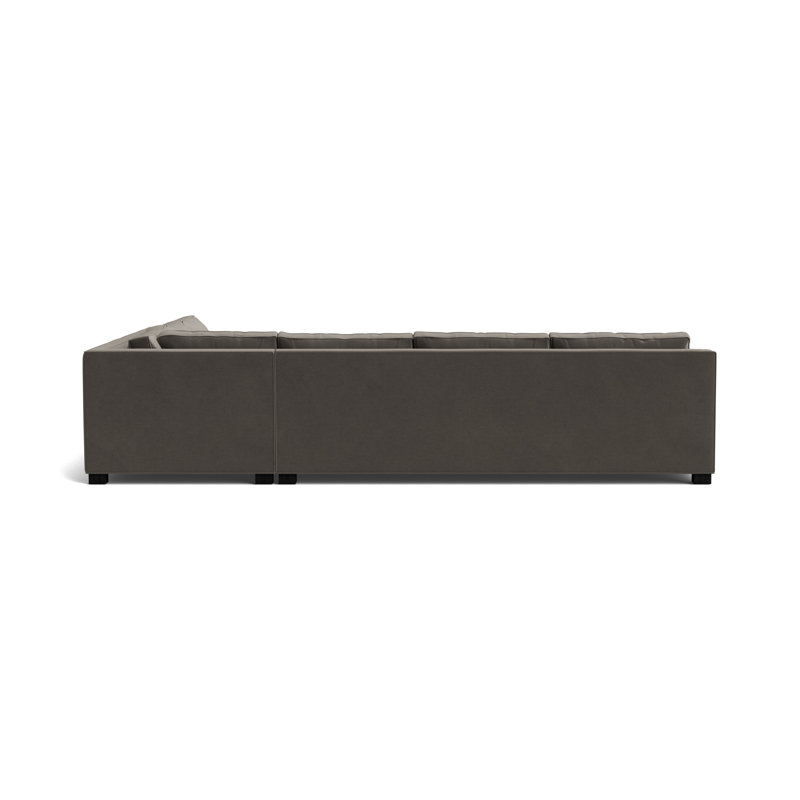 Keaton Slope Arm Without Nails Left Arm Sectional, Performance Velvet - Graphite, Black