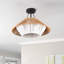 Plafonnier semi-encastré 3 lumières en rotin naturel