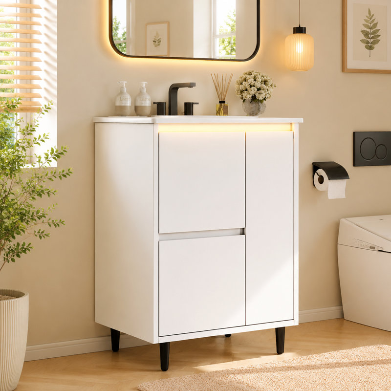 61 mm Freestanding Bathroom Vanity, White