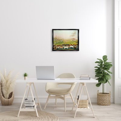 «The Cornell Farm Classic Farm» par Edward Hicks - peinture sur toile tendue