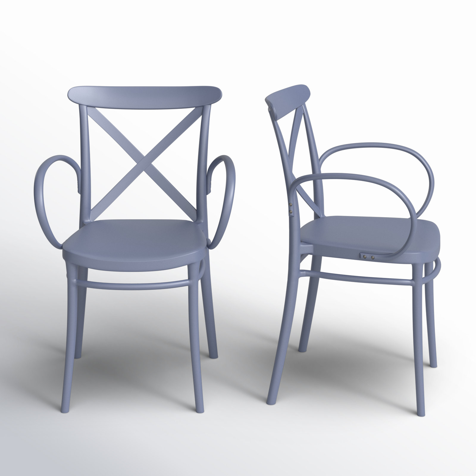 Kenne Stackable Patio Armchair, Dark Gray