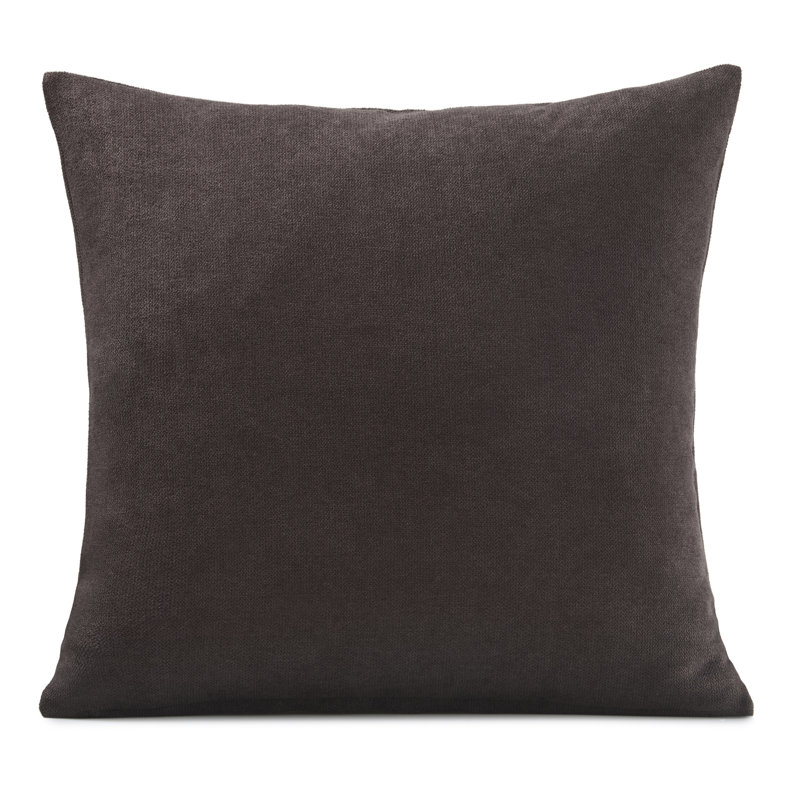 Nalaiyah Velvet Chenille Cushion Covers with Filler Pads, Chocolate