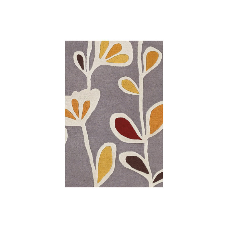 Tapis d'intérieur en laine touffeté à la main gris et jaune Cox Authentic, 7 pi 9 po x 10 pi 6 po
