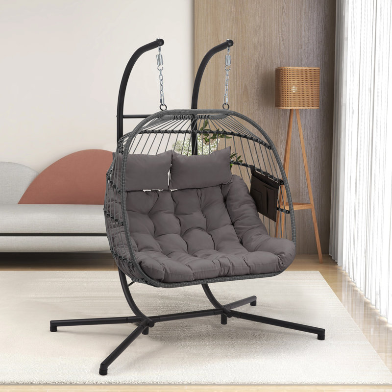 Balancelle avec support pour 2 personnes EROMMY, Gris