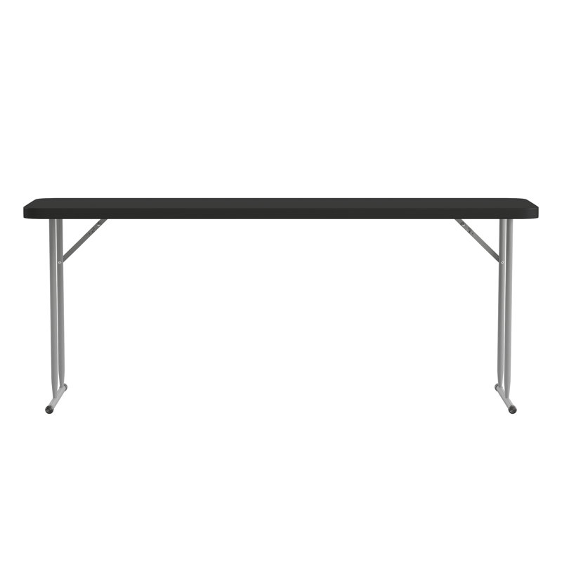 Black Rectangular Plastic Folding Training and Event Table