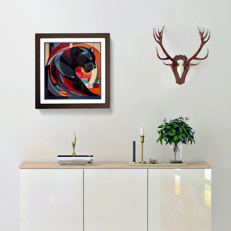 Panther Constructivism No.3 - Framed Print, Walnut