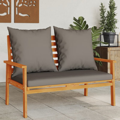  Patio Sofa Bench 47.2" With Cushion Solid Wood Acacia