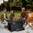 25" H x 43" W Iron Propane Outdoor Fire Pit Table with Cover