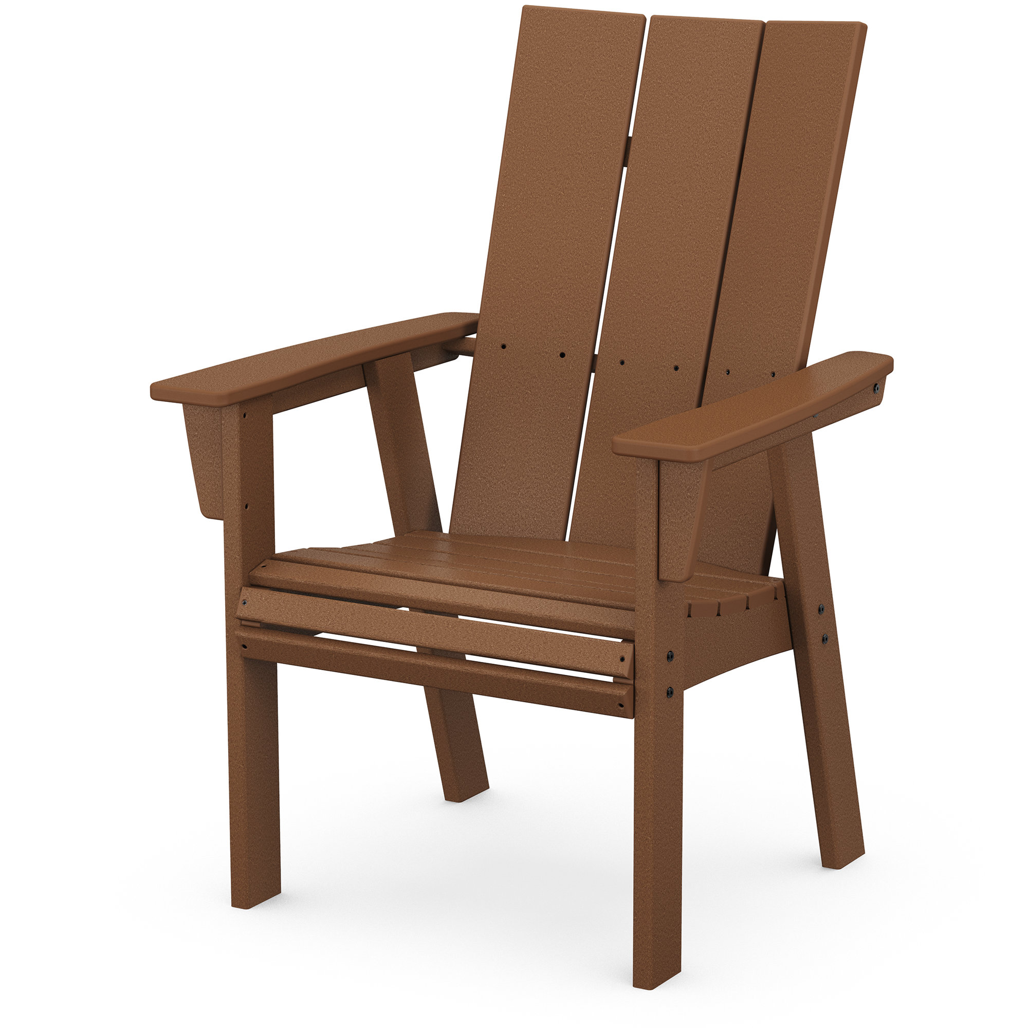POLYWOOD Modern Curveback Adirondack Dining Chair, Teak