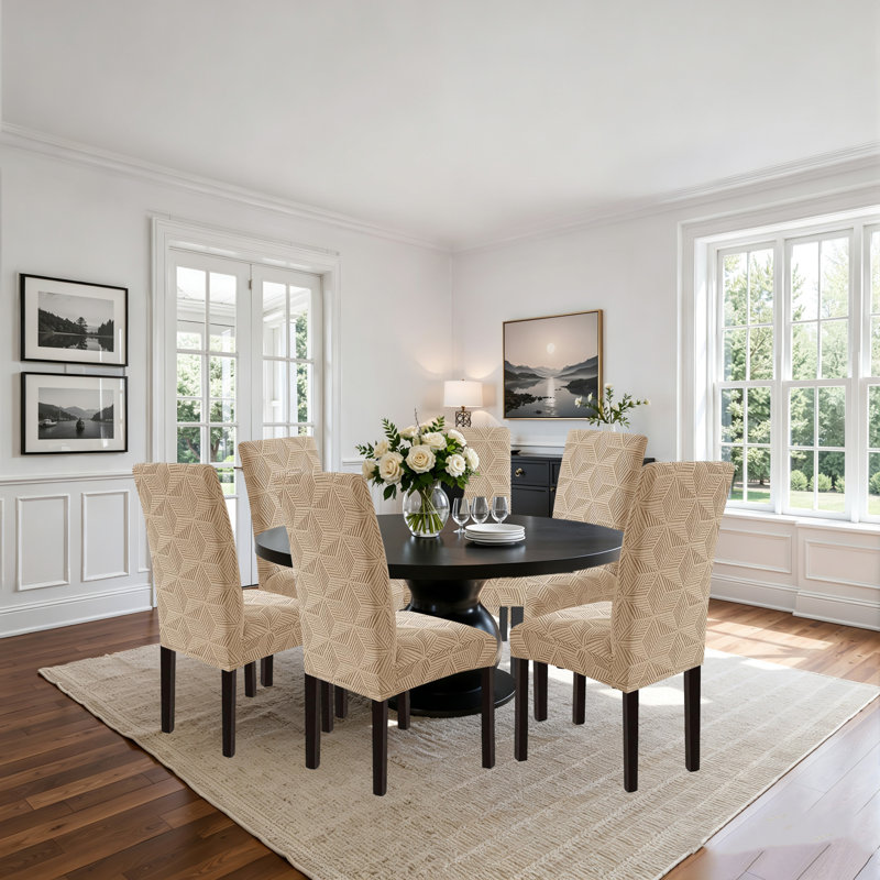 Housses de chaises de salle à manger extensibles pour chaises Parsons, ensemble de 6, Khaki