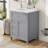 Vaimi 24" White Bathroom Vanity With Sink, MDF & Rubberwood Construction-1029371652