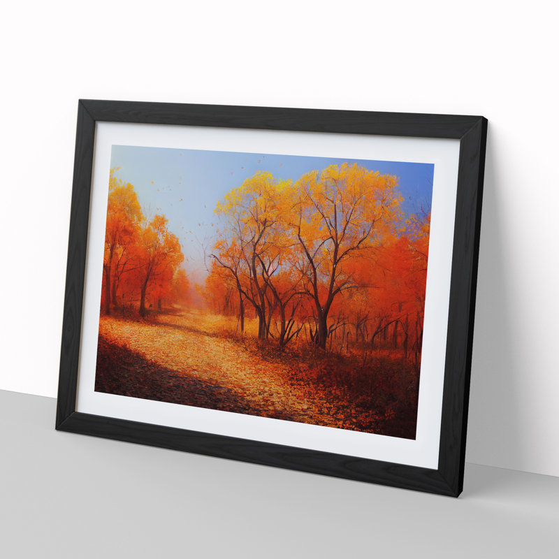 Tantalizing Autumn Forest - Single Picture Frame Print, Black, 46cm H x 64cm W x 2cm D