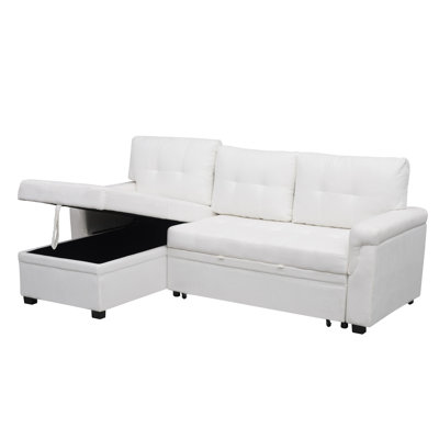 Canapé-lit modulaire en L en velours Fanechka