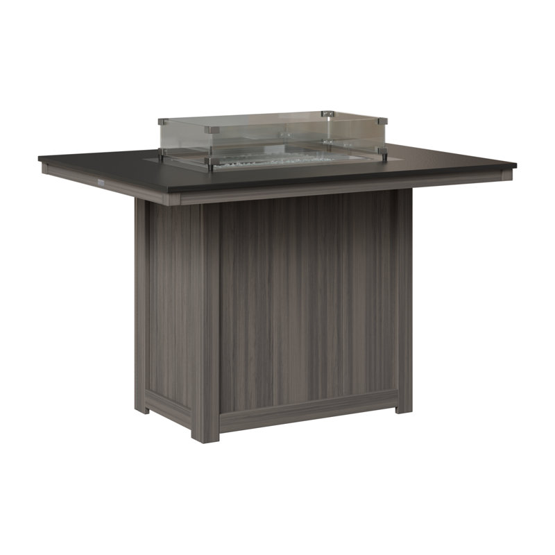 Foyer de table berlinois Donoma, H 36 po x l 41 po x P 54 po, Plateau martelé noir avec base gris côtier