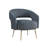 Candide 27.5" Modern Glam Accent Chair with Velvet Fabric Upholstery, Metal Legs in Gold Finish, Foam Wrapped in Poly Fiber-1582782000