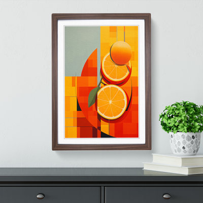 Orange Fruit Constructivism 1 Piece Single Picture Frame Wall Art