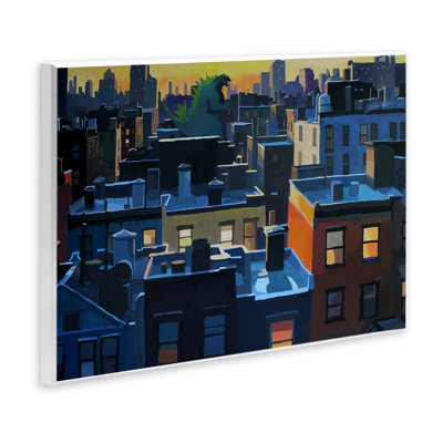 Cityscape with Distant Monster Wall Plaque, design by Keith Thomson