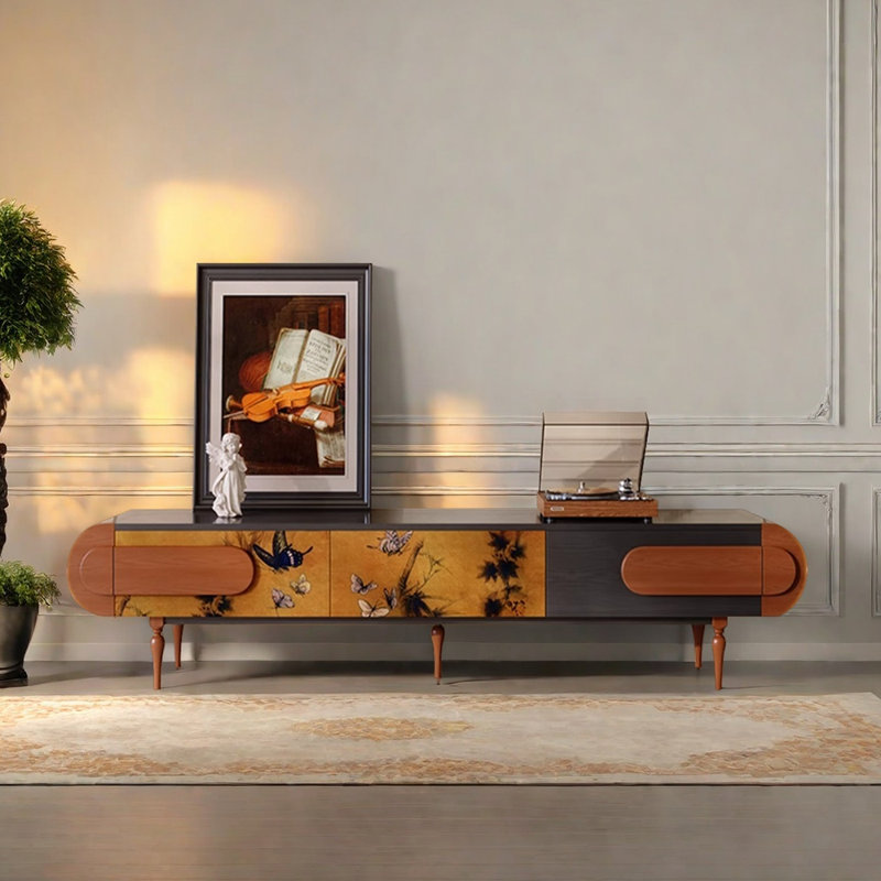 Meuble télé rétro haut de gamme, H 19,13 po x L 78,74 po x l 16,45 po