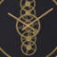 Goehner 46cm Metal Wall Clock for Living Room Decor, Black and Gold Modern Wall Clock for Bedroom