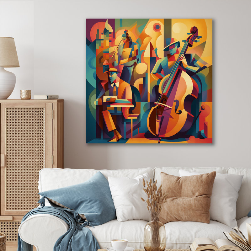 Jazz Band Performance I On Canvas Print, 30" H x 30" W, Wrapped Canvas
