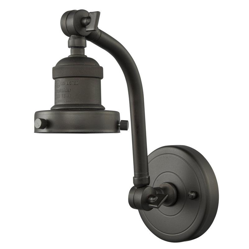 Applique murale à bras 1 lumière Burlingame, Ampoule DEL rétro à intensité réglable de 3 W, Nickel satiné brossé