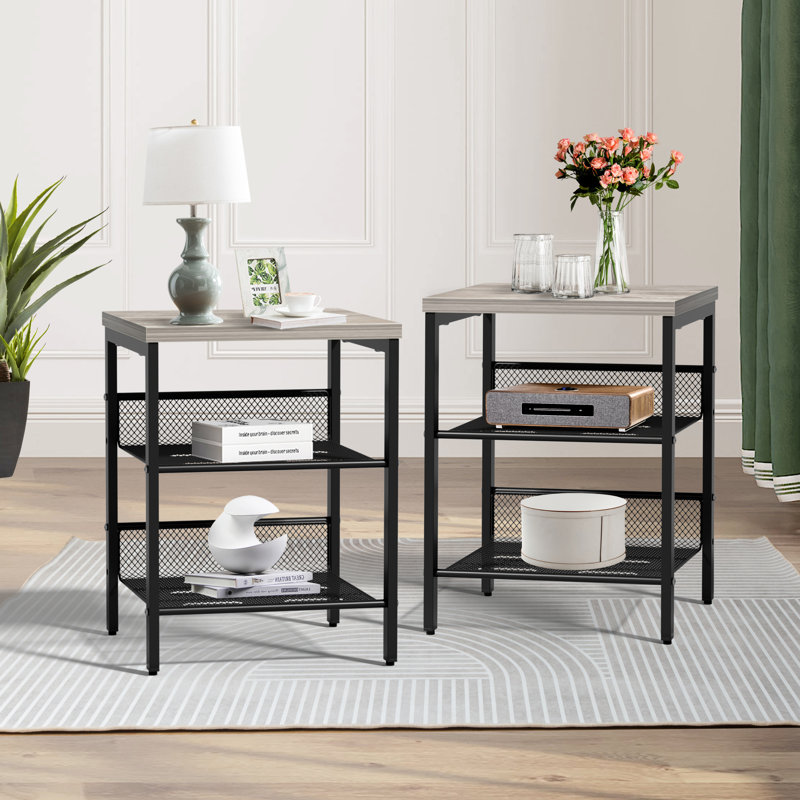    Ensemble de 2 tables de chevet à 3 niveaux Shelagh