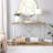 Lennie Metal & Glass Console Table-437976567-437891550