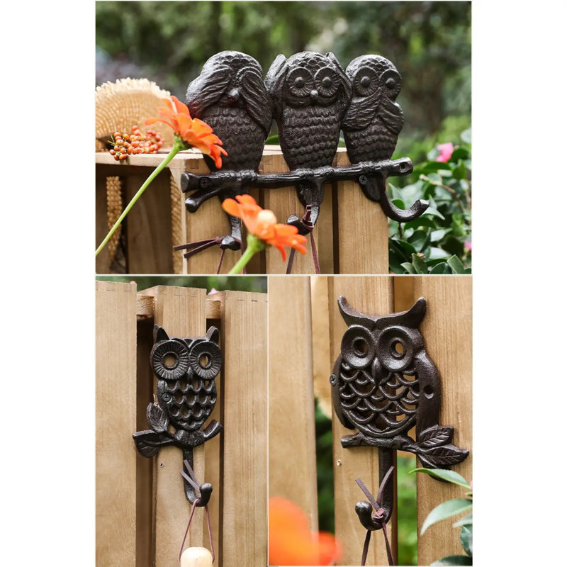 Crochet hibou en fonte - large