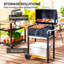 Barbecue au charbon portatif avec table d'appoint et roulettes Outsunny