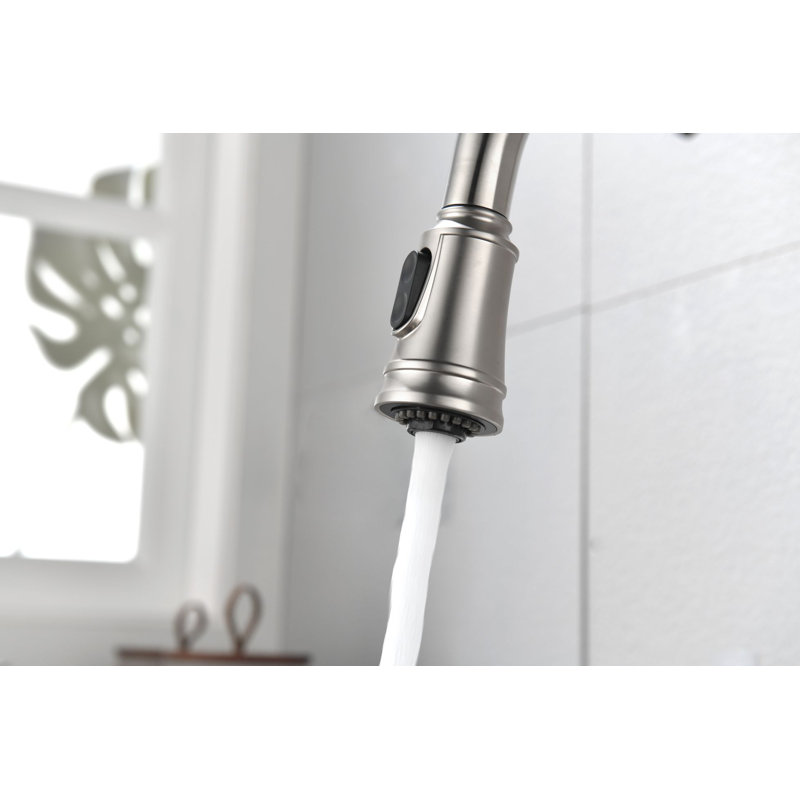 Pull Down Single Handle Kitchen Faucet, Brushed Nickel