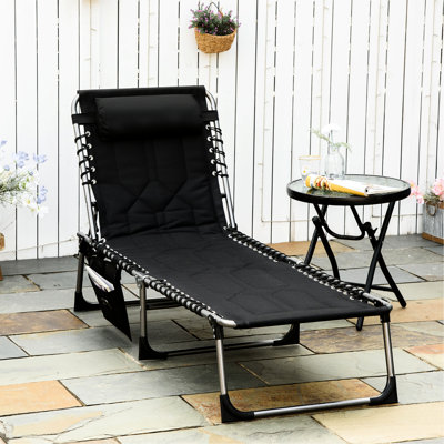 Fauteuil inclinable à 6 niveaux près de la piscine - Siège rembourré, pliable, pour plage, cour, fauteuil inclinable de patio à 6 positions, rembourré, patio pliable, piscine, camping extérieur