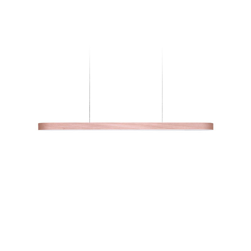1 - Light LED Pendant, 98" H x 47.2" W x 2" D, Pale Rose, Matte White