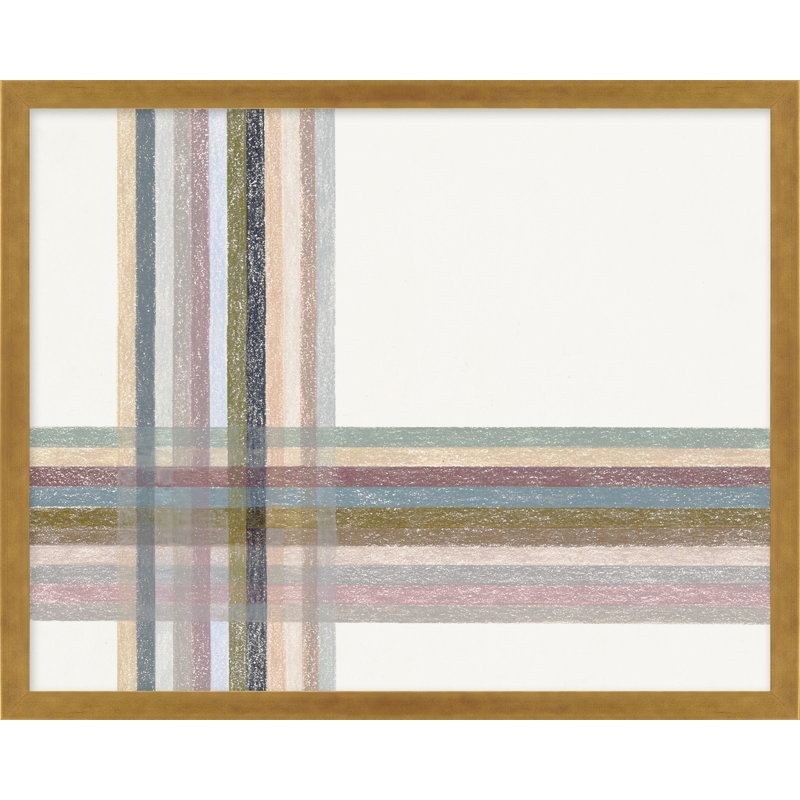 «Darcie Sans titre: Intersections no 1 horizontal» par Beth James - art mural encadré, Encadrement doré
