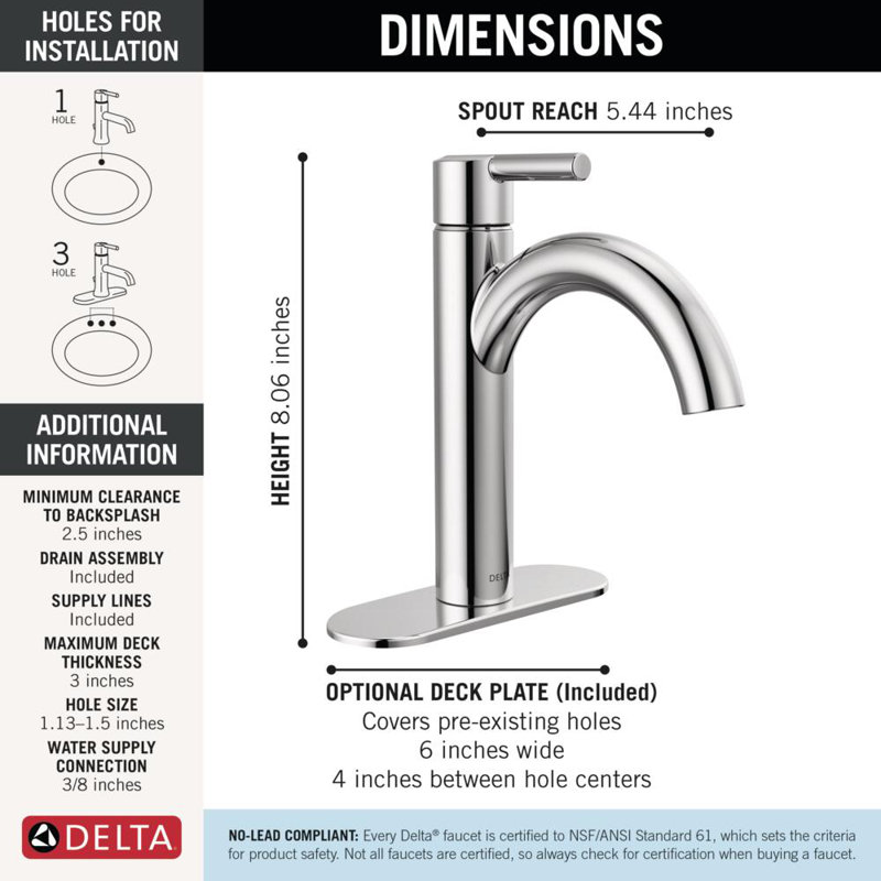 Robinet de salle de bain Nicoli, Chrome