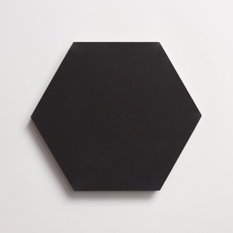Menara 8" x 9" Cement Honeycomb Mosaic Wall & Floor Tile, Black