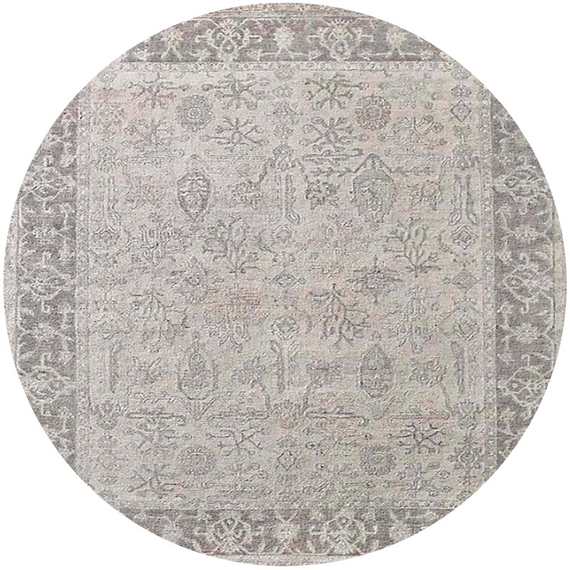Tapis 100% moderne 272 de style Mid-Century lavable à la machine, Rond 3 pi