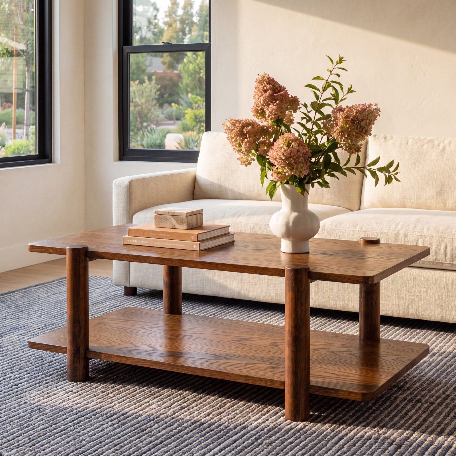 Hepburn 48" Coffee Table, Medium Oak